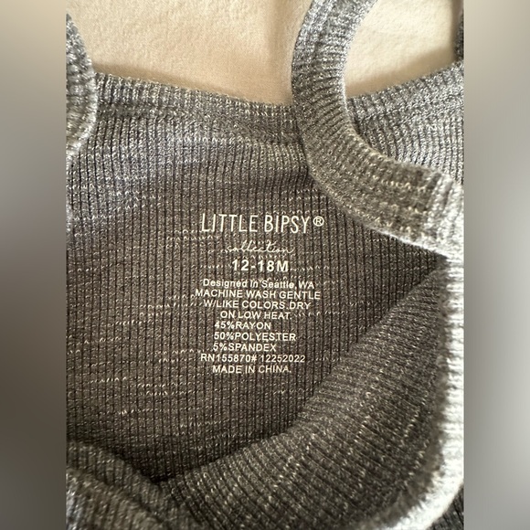 Little Bipsy Ribbed Tank Dress - Charcoal - 12-18 Months - Picture 4 of 4